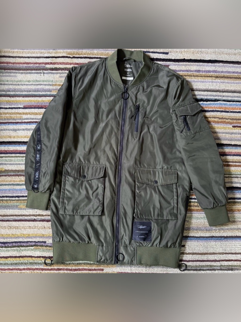 Creamsoda X S.Woz Green Bomber Jacket New Xl